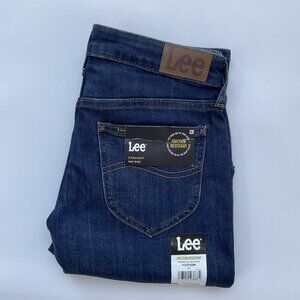 Lee Women’s Mid Rise Straight Leg Jeans Dark Blue Size 2 M